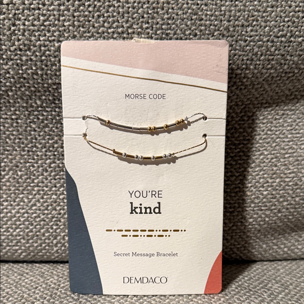 Demdaco Youre Kind Morse Code Bracelet - Gold And Silver 20$